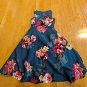 Roz & Ali Floral Dress - Blue and Pink